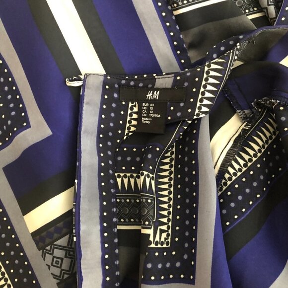 H&M Printed Shirt Blouse Multi Colour 3/4 Sleeve - Picture 7 of 10